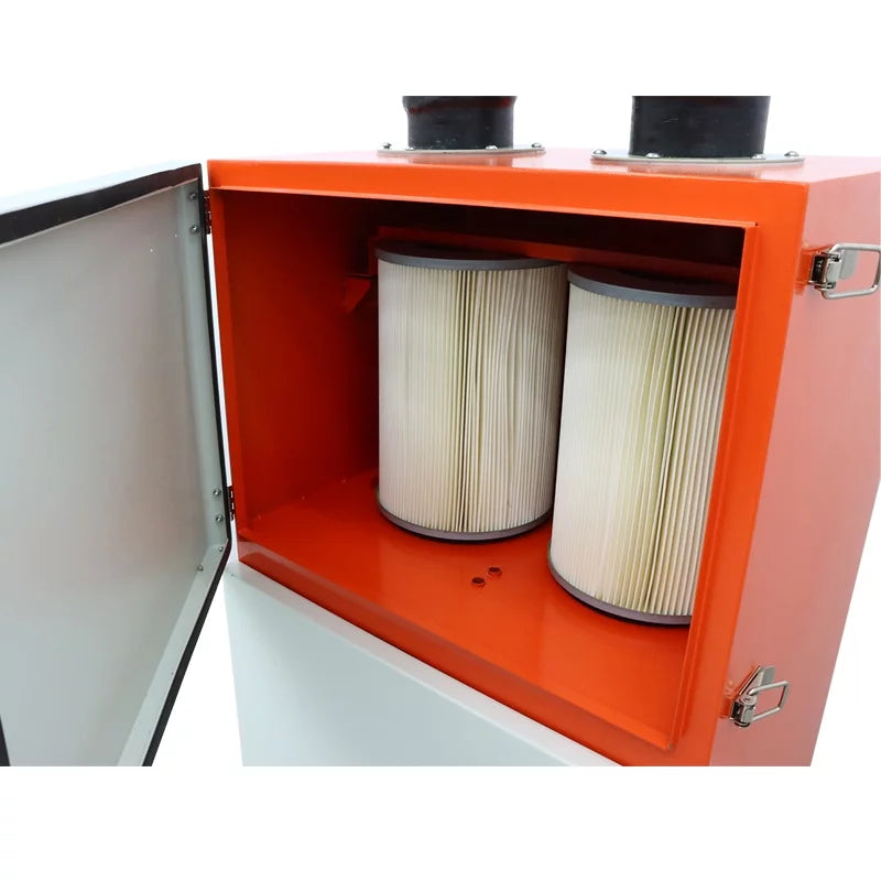 EQCOTWEA Mobile Welding Smoke Purifier Double Arm Welding Fume Smoke Dust Extractor 220V