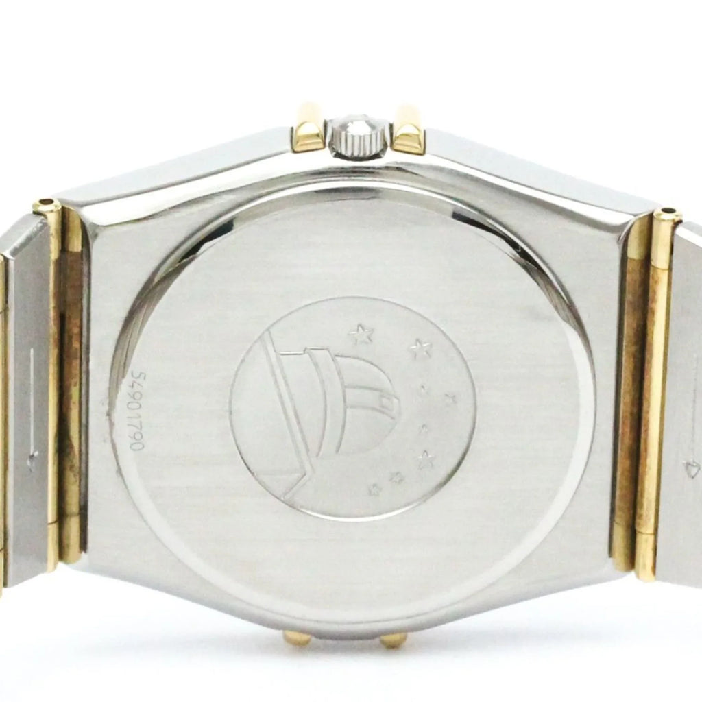 Pre-Owned Polished OMEGA Constellation Day Date 18K Gold Steel Watch 396.1070 BF566004 (Good)