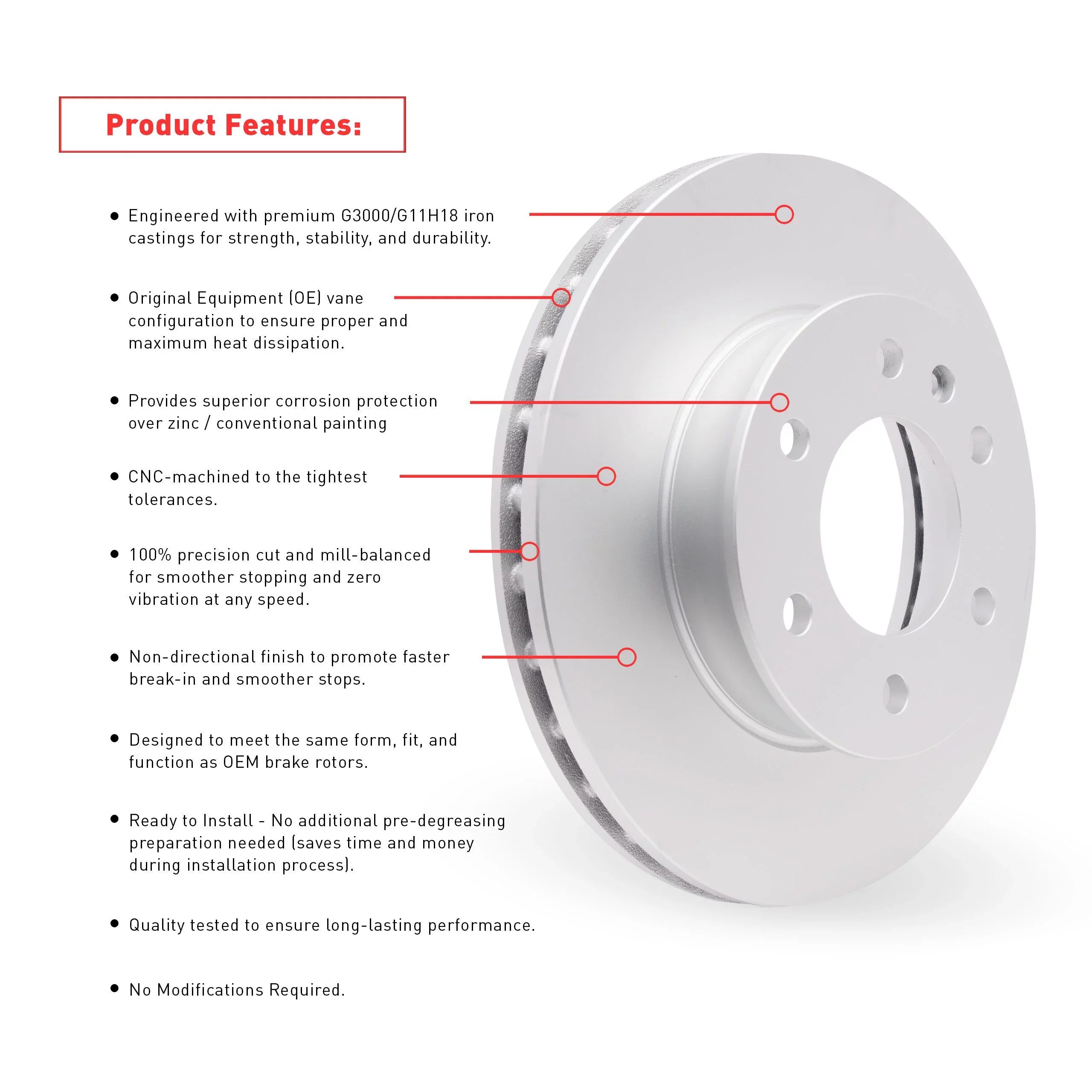 Dynamic Friction Company Front Geospec Brake Rotors with 3000 Series Ceramic Brake Pads includes Hardware 4312-03052 Fits select: 2016 KIA FORTE LX, 2015 KIA FORTE