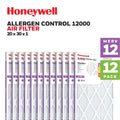 Honeywell 20x30x1 MERV 12 Pleated HVAC Furnace Air Filter -12 Pack