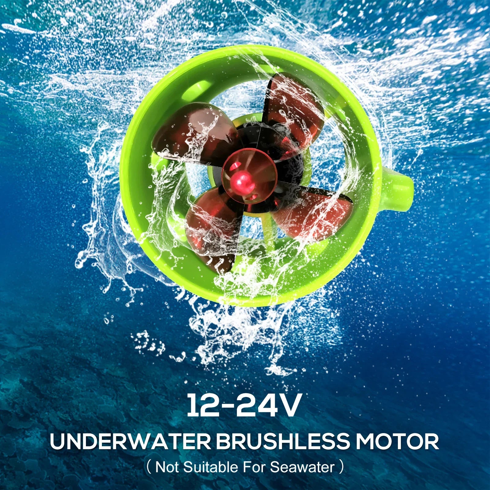 OWSOO 1000KV Underwater Brushless Motor Clockwise with with 4-Blade Propellers 12-24V Waterproof Electric Motor Drive Engine for  Bait Boat Nest Ship