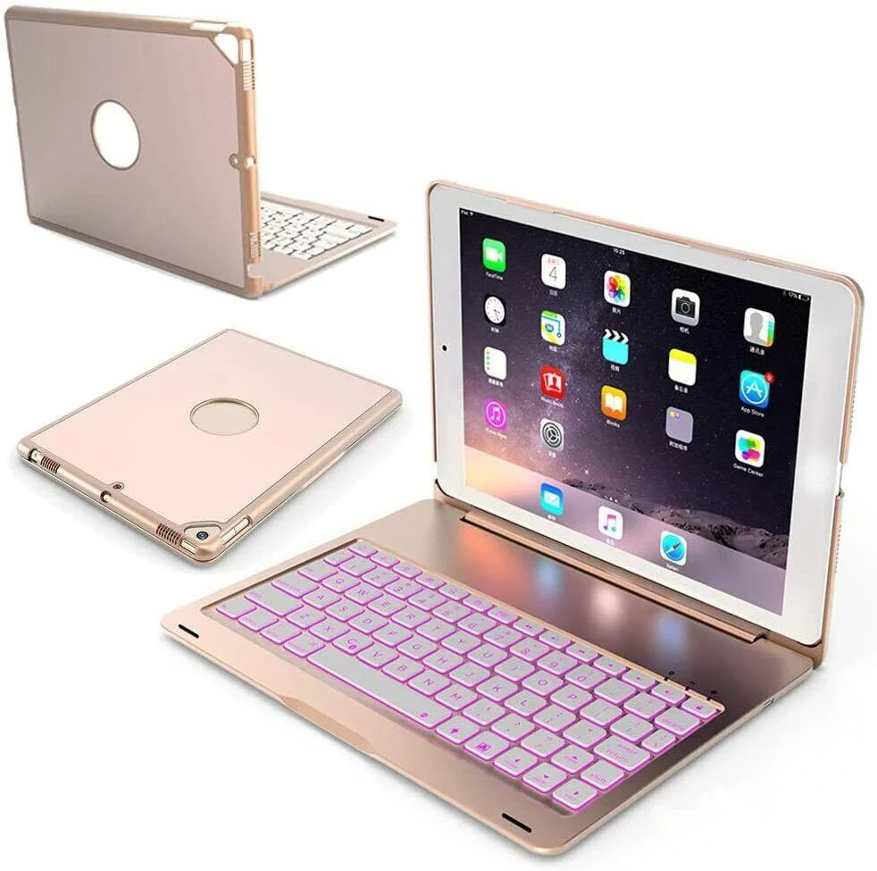 Applicable to the 9th Gen of iPad (2021),(2019) 8th Gen,(2018) 7th Gen , iPad Pro10.5, "Air3 Smart Shell with Bluetooth Backlight Keyboard Protective Sleeve