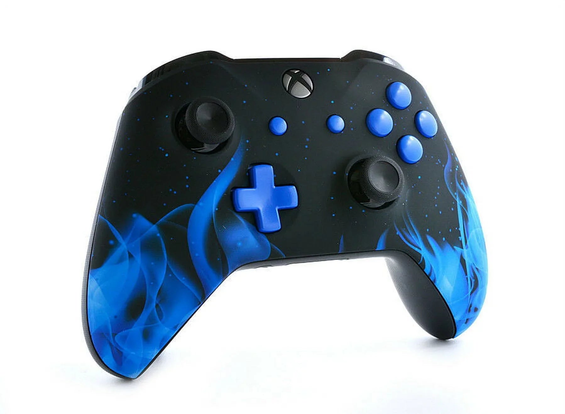 Soft Blue Fire (Matte navy) Xbox One S SMART Custom Rapid Fire Modded Controller. FPS mods. COD Warzone