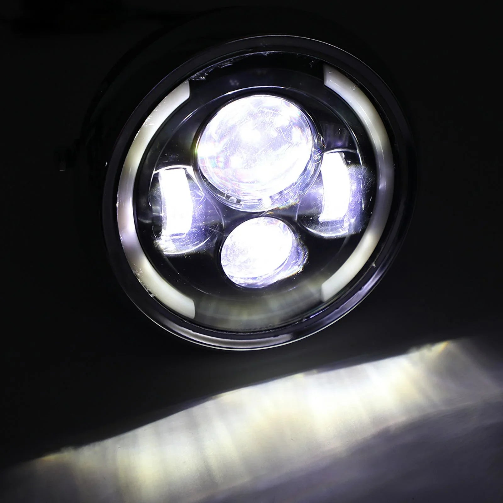 7 Inch LED Headlight Hi/Lo Fog Driving DRL for Motorcycle Dyna Cafe Racer Bobber
