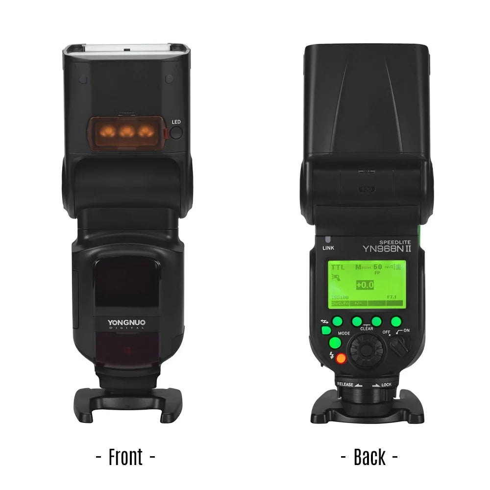 YONGNUO YN968N II Wireless TTL Speedlite Flash with Built-in 5600K LED Light - 1/8000s HSS for Nikon DSLR Cameras, Compatible with YN622N YN560 Wireless System