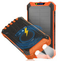 Solar Power Bank 20000mAh Built-in 4 Cables Qi Wireless Charger For Motorola Moto E6s (2020) with LED Flashlight Solar Portable External Battery IPX4 Waterproof 15W 5V/3A USB C Port 6 Outputs 3 Inputs