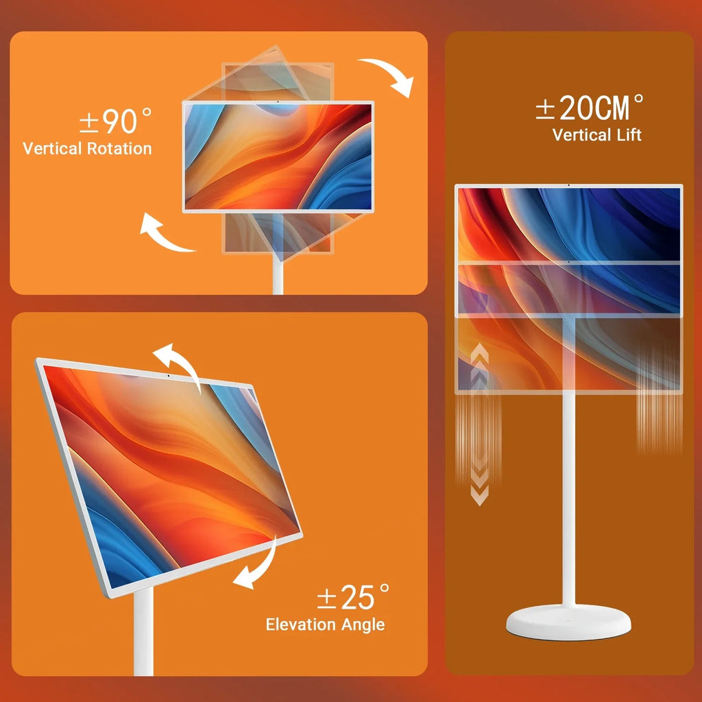 StandbyMe 32" Portable TV Monitor with Touch Screen and Built-in Camera, with Android 12 OS(Support Google Store). Built-in Battery(6-8H), Full Swivel Rotation and Big Tablet on Wheels