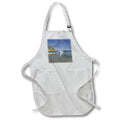 3dRose GREECE, Dodecanese, PATMOS, Fishing boat - EU12 WBI1121 - Walter Bibikow - Medium Length Apron, 22 by 24-inch