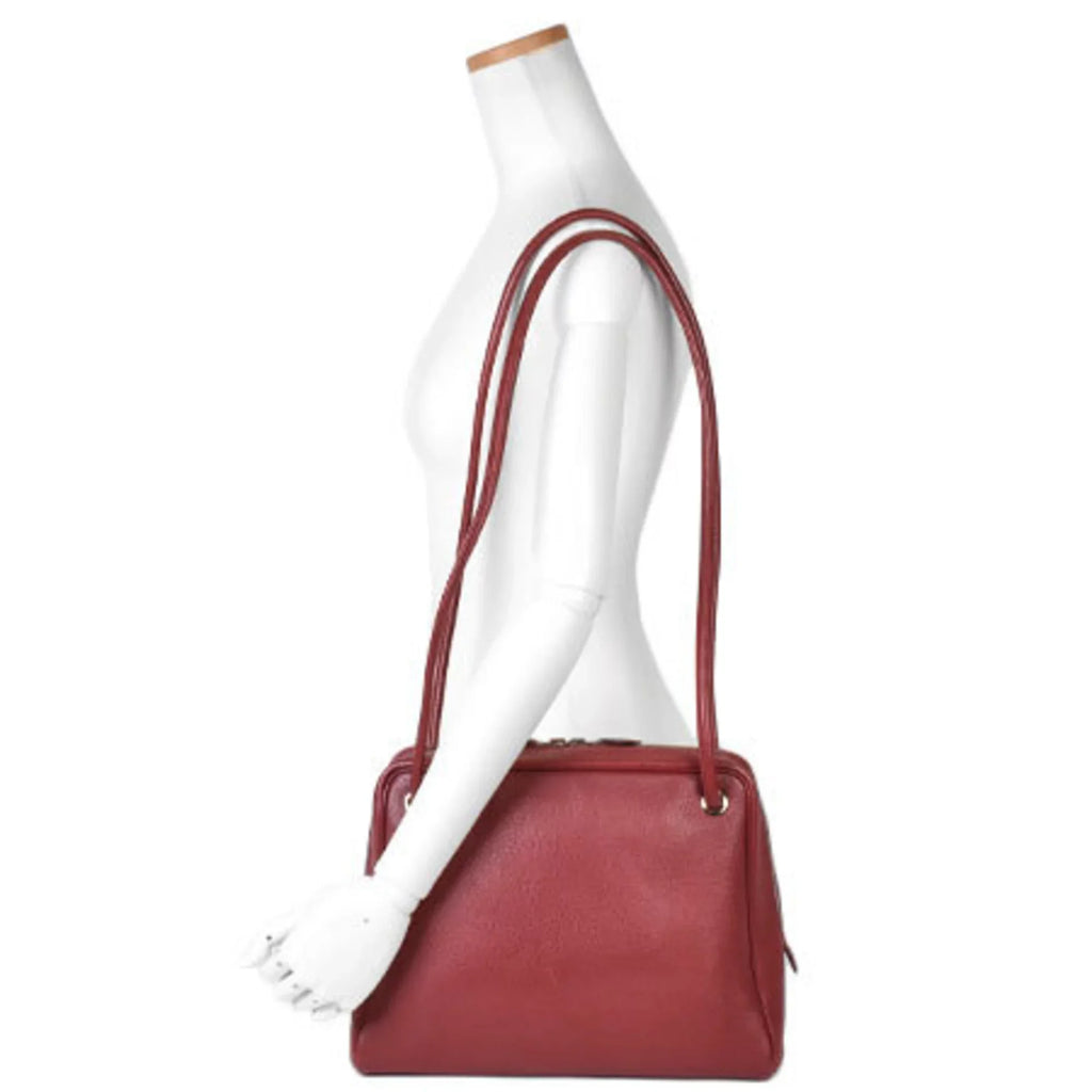 Pre-Owned Hermes HERMES Tintin GM shoulder bag Togo Rouge Ash □D stamp (Good)