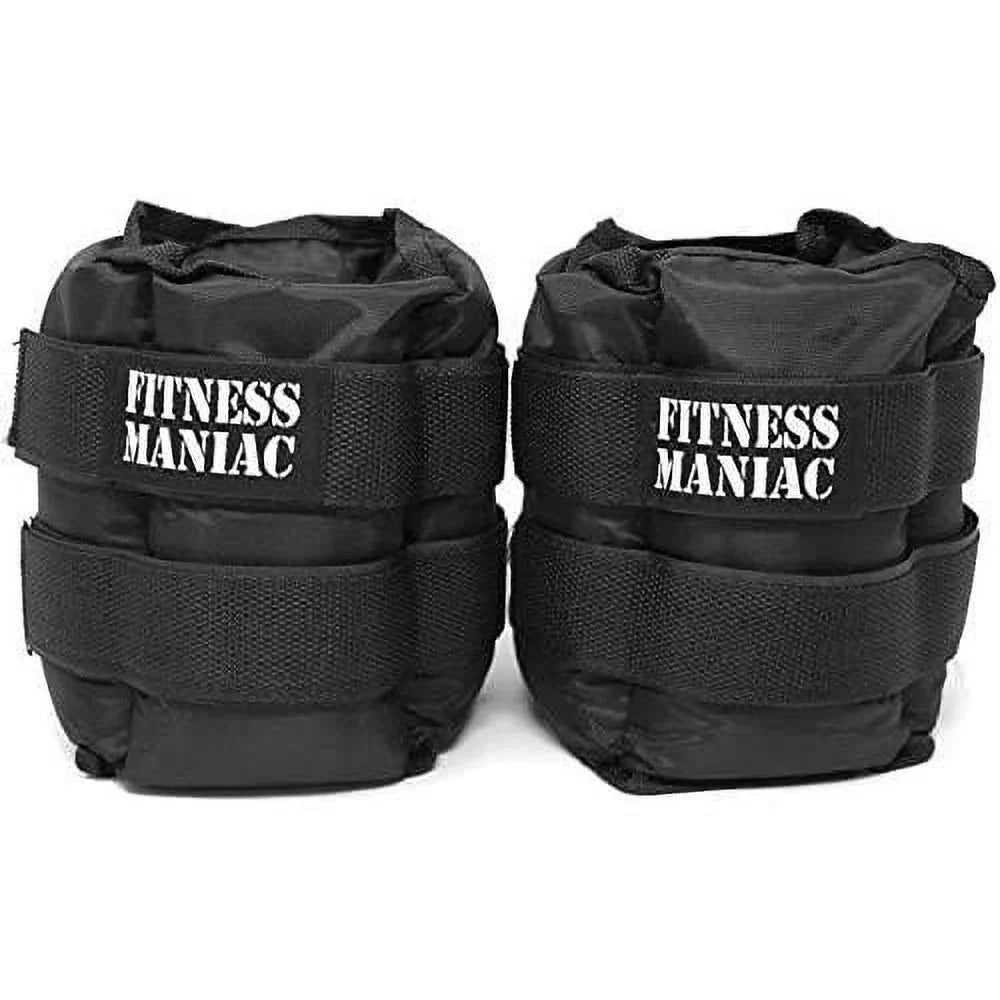 pro ankle weights 1 pair double straps heavy weight, 16 lbs (8 pounds per ankle) premium durable set for gym, workout, walking, ab, leg and glute exercises for men women