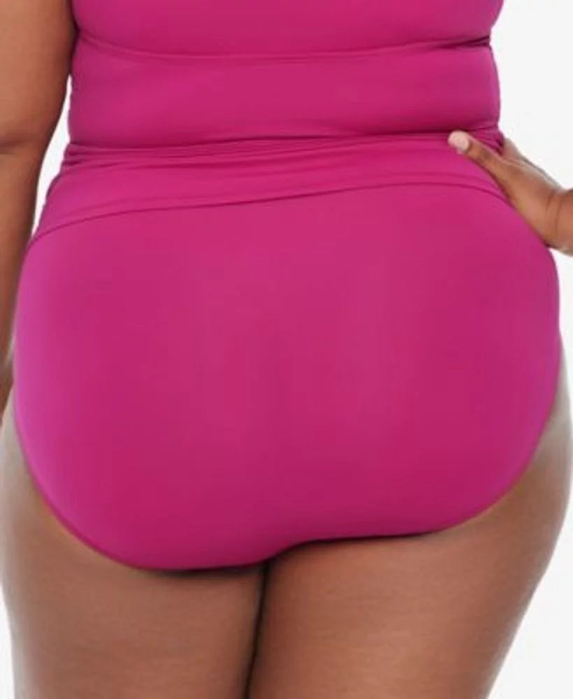 Ralph Lauren PLUMERIA Plus Size Shirred High-Waist Swim Bottom, US 20W