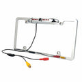 Car Rear View Backup Camera 8 IR Night Vision US License Plate Frame CMOS Chrome