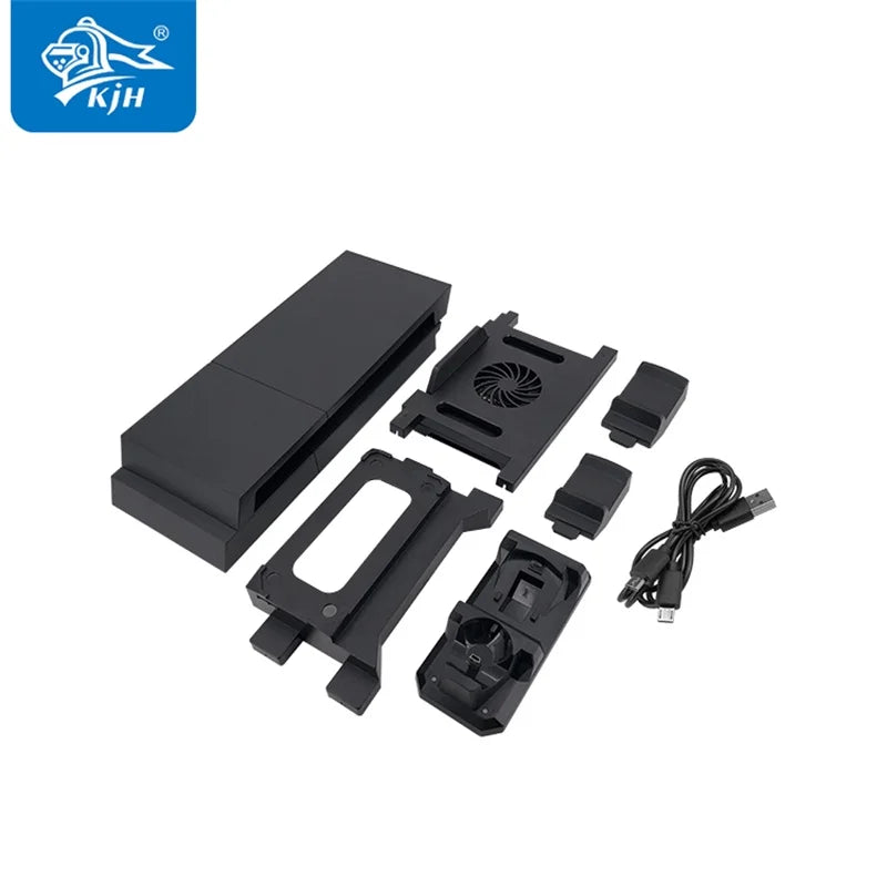 Cooling Fan Charger Vertical Stand Organizer for PS4 Controller