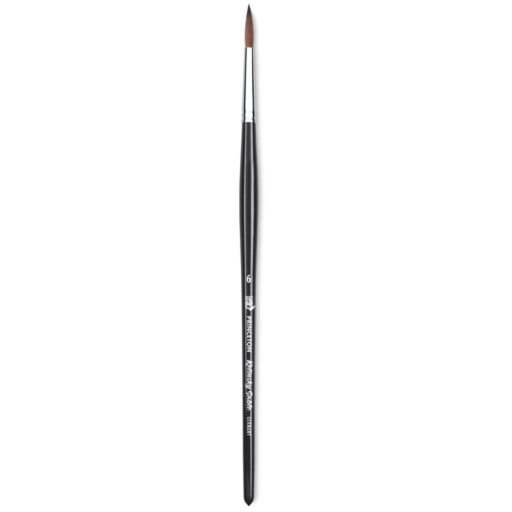Princeton Brush Kolinsky Red Sable Short Handle Brush, Round, 6