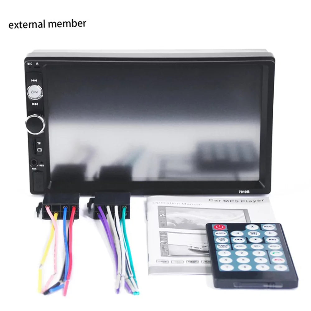 Polarlander Double Din Car Stereo Car Audio 7-inch HD Touch Screen Car radio Player Bluetooth with Multimedia SD USB FM AUX MP5/4/3 Mirror Link Function