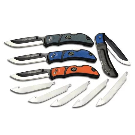 Outdoor Edge RLY50C Razor-Lite EDC 3.5" 420J2 Stainless Steel Drop Point Tanto Polymer Black, Gray Inserts