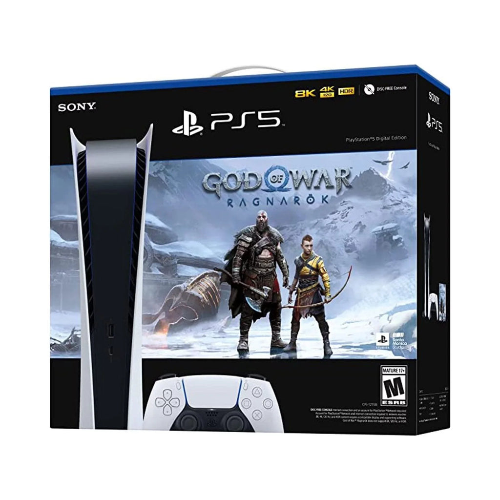 TEC Sony PlayStation_PS5 Video Game Console (Digital Edition) with God of War (GOW) Ragnarök Bundle -PlayStation - 5