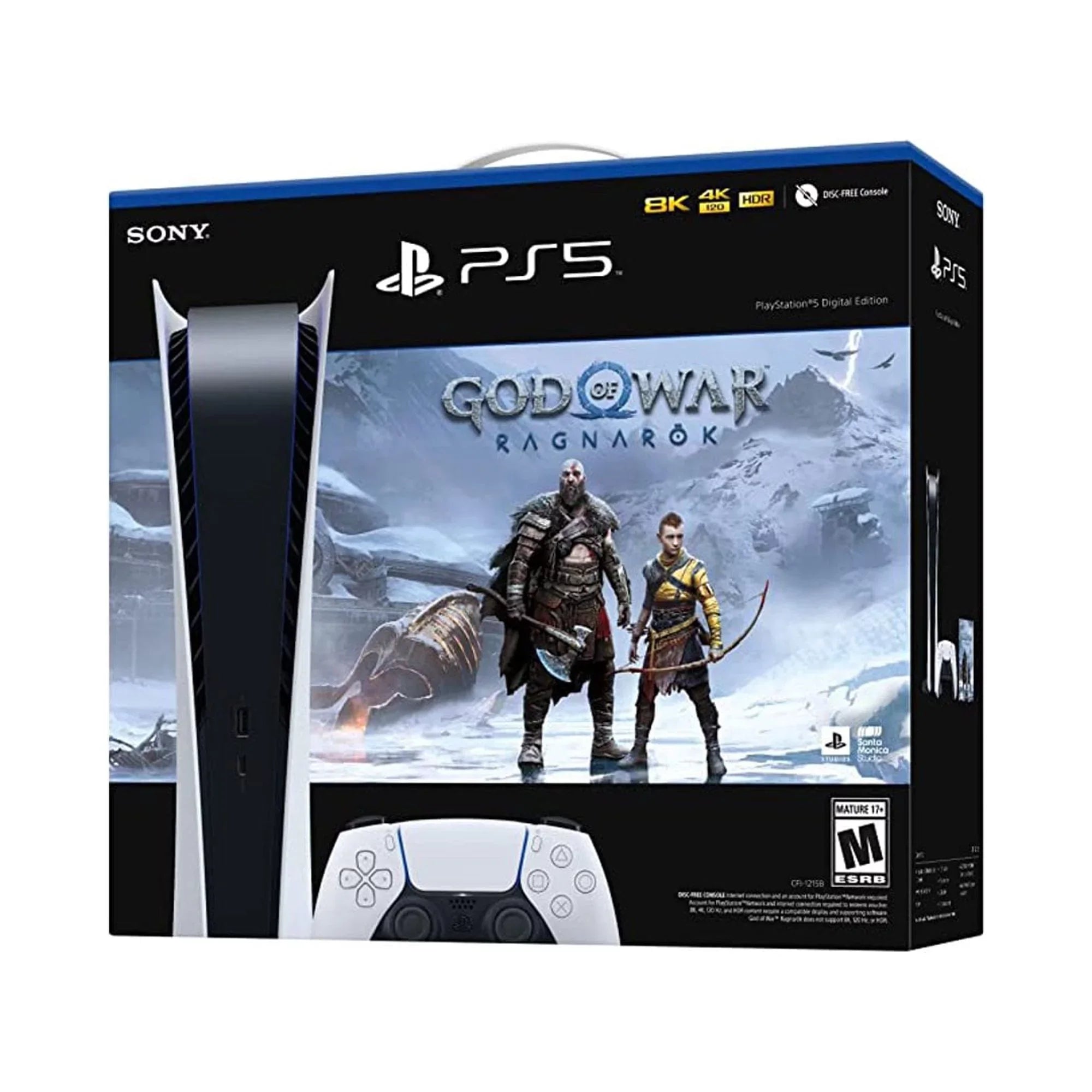 TEC Sony PlayStation_PS5 Video Game Console (Digital Edition) with God of War (GOW) Ragnarök Bundle -PlayStation - 5
