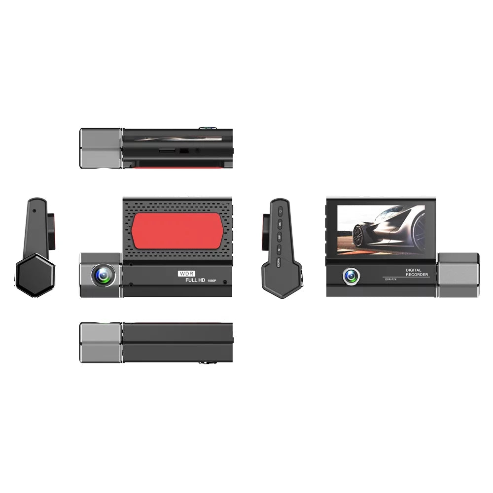 Gecheer 3 Cameras Dash Cam 4in Clear Car Rearview Mirror Car Video Recording  Car  Recorder Auto Safety Driving Recorder