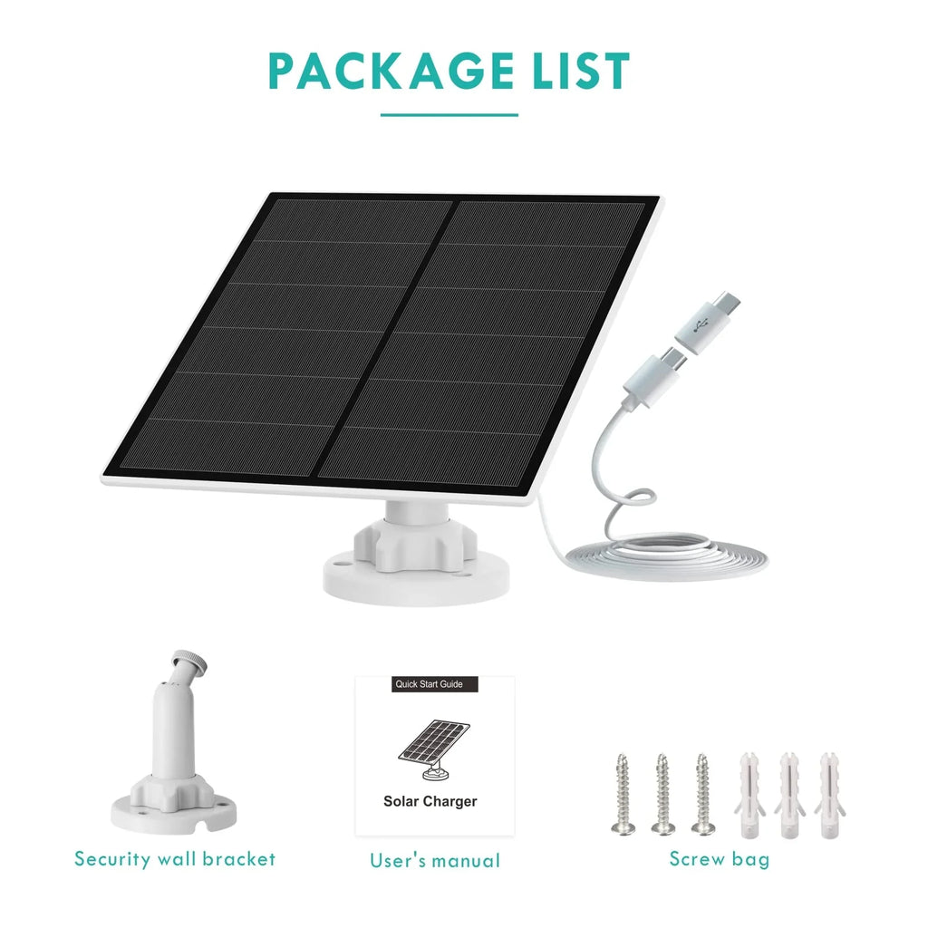 Netvue Solar Panel for Outdoor Security Camera, Compatible with Rechargeable Battery Micro USB Port