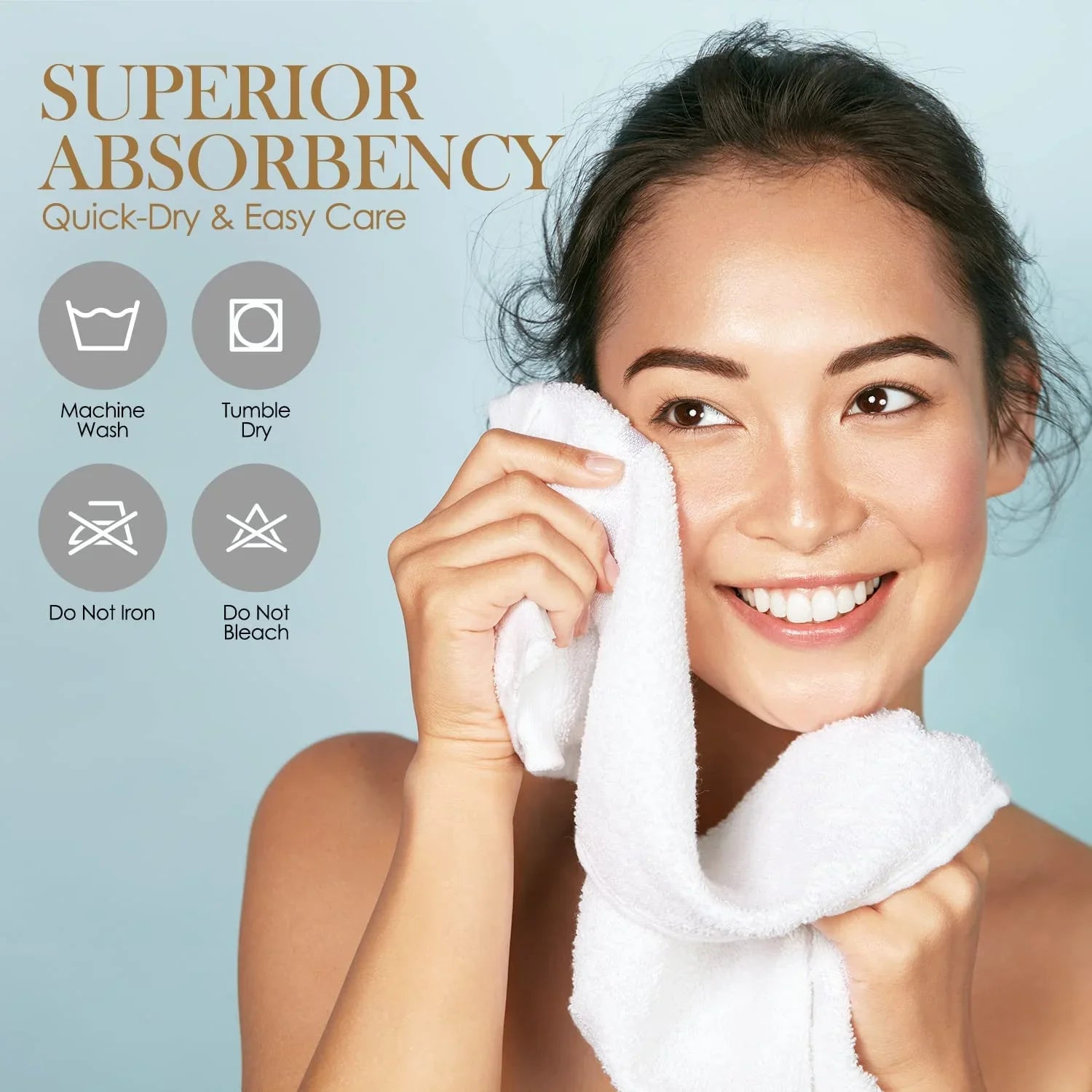 Elaine Karen Premium Cotton Bath Hand Towels for Home, Hotel & Spa, 12-Pack White