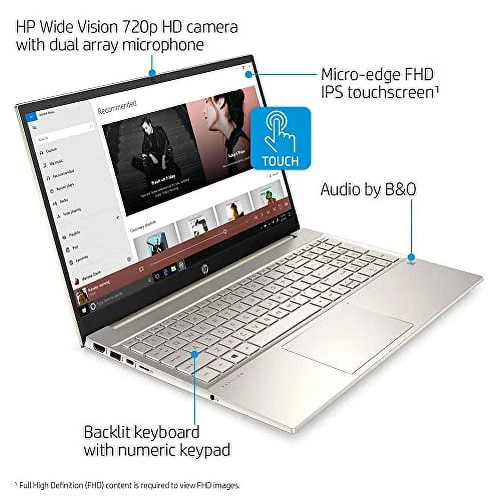 2022 HP Pavilion 15.6" FHD Touchscreen Laptop 11th Gen 4-Core Intel i5-1135G7 32GB DDR4 2TB NVMe SSD Iris Xe Graphics HDMI Webcam WiFi-6 Bluetooth Backlit Keyboard Windows 11 Home w/ 32GB USB