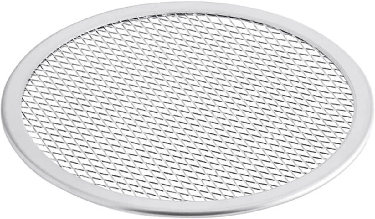 TrueCraftware- Set of 2 Aluminum 14” Pizza Baking Screen Seamless Rim- Bakeware Pizza Screen Round Pizza Pan Tray Round Baking Tray for Home Kitchen Pizzeria & Restaurants