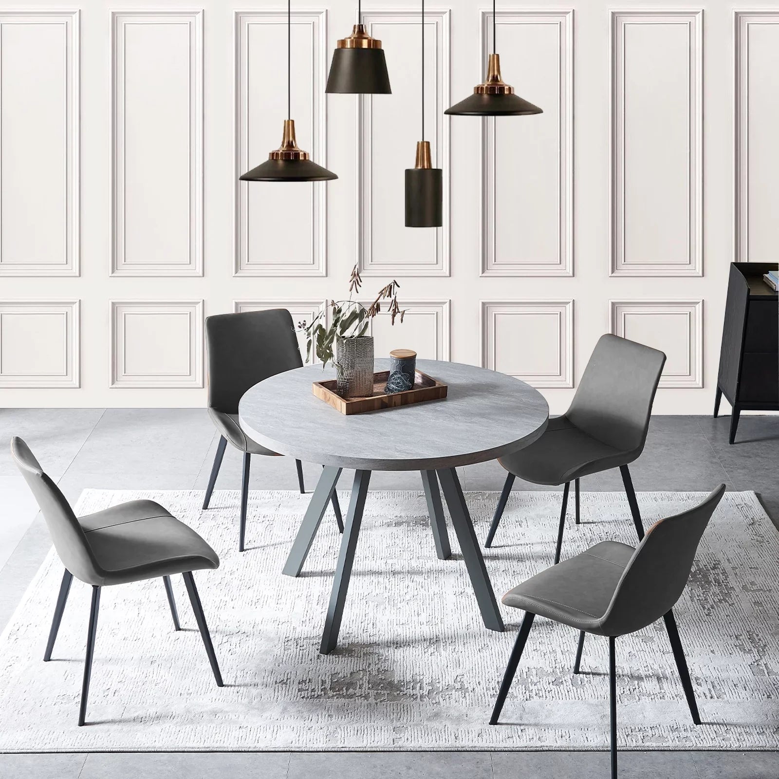 Round Dining Table Set, Mid Century Modern Round Dining Table 35 INCH, Leisure Coffee Table, Saving Space