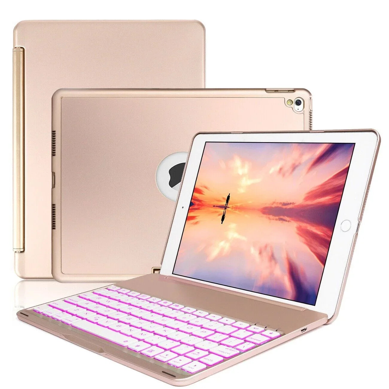 Applicable to the 9th Gen of iPad (2021),(2019) 8th Gen,(2018) 7th Gen , iPad Pro10.5, "Air3 Smart Shell with Bluetooth Backlight Keyboard Protective Sleeve