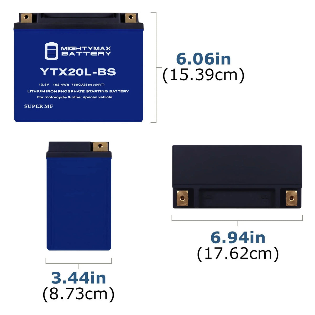 YTX20L-BS Lithium Replacement Battery compatible with Kawasaki Jet Ski 1500 SXR 17-20