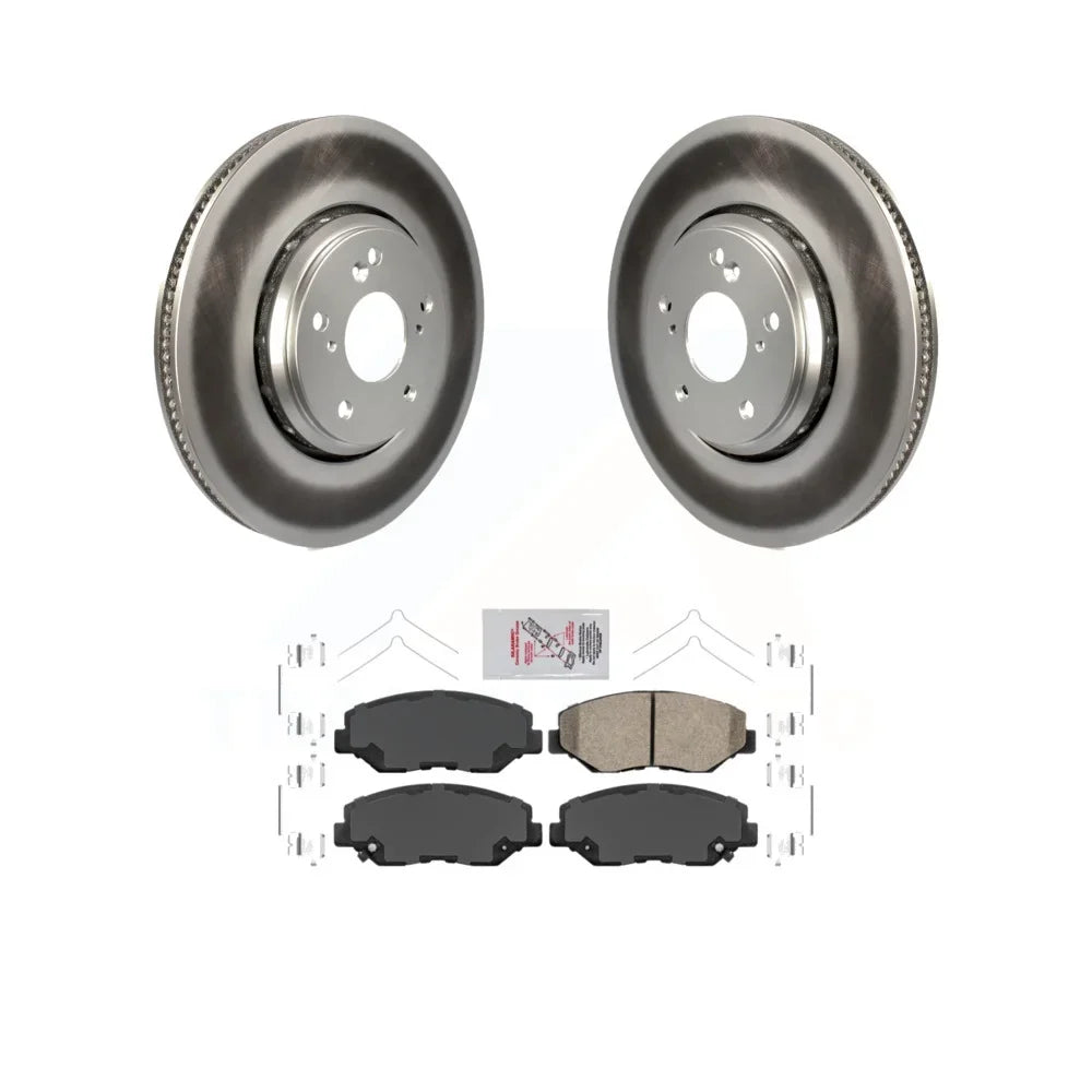 Transit Auto - Front Coated Disc Brake Rotors And Ceramic Pads Kit For 2017-2020 Honda Civic Si with Sedan KGA-100132