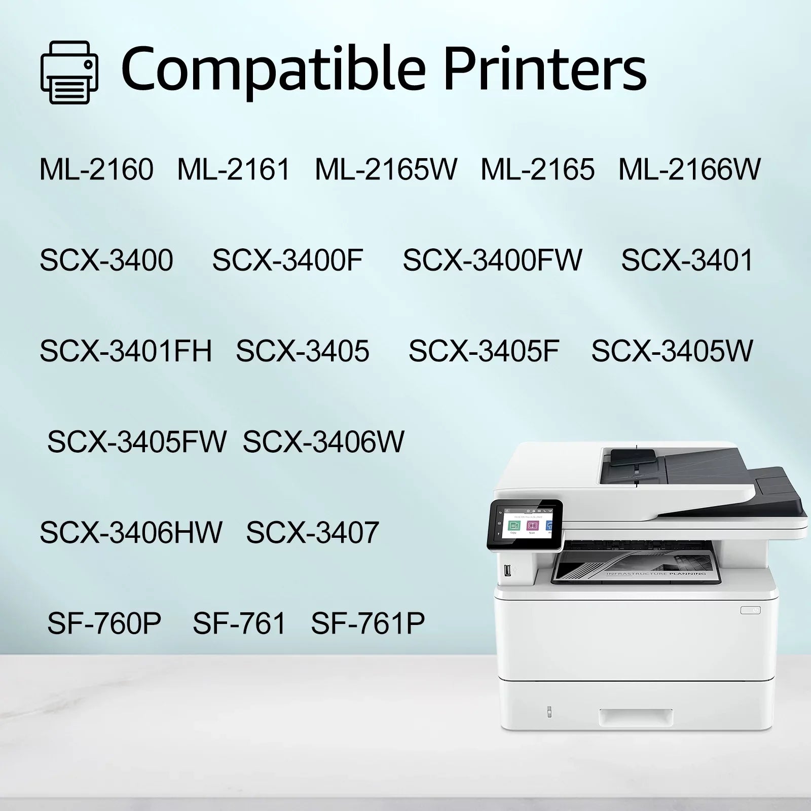 GREENCYCLE 2 Pack Compatible for Samsung MLT-D101S 101S Black Toner Cartridge Replacement with ML-2165 ML-2165W SCX-3400 SCX-3405W SCX-3405FW Printer