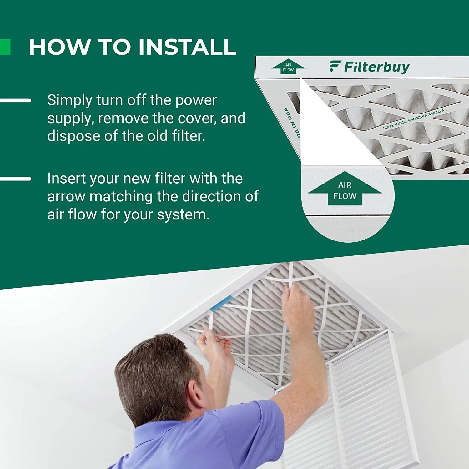 Filterbuy 20x32x1 MERV 11 Pleated HVAC AC Furnace Air Filters (5-Pack)