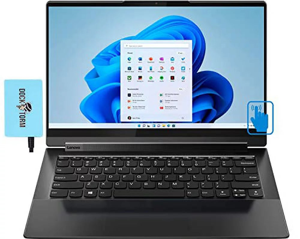 Lenovo 2022 Yoga 9i -14.0" FHD Touchscreen IPS 2-in-1 Laptop (Intel i7-1185G7 4-Core, 8GB RAM, 256GB SSD, Intel Iris Xe, Backlit KYB, Fingerprint, WiFi 6, BT 5.1, HD Webcam, Win 10 Home) w/Hub