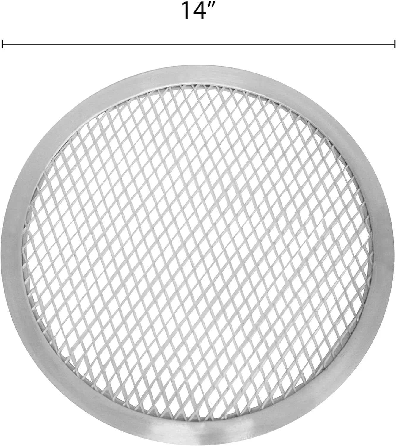 TrueCraftware- Set of 2 Aluminum 14” Pizza Baking Screen Seamless Rim- Bakeware Pizza Screen Round Pizza Pan Tray Round Baking Tray for Home Kitchen Pizzeria & Restaurants