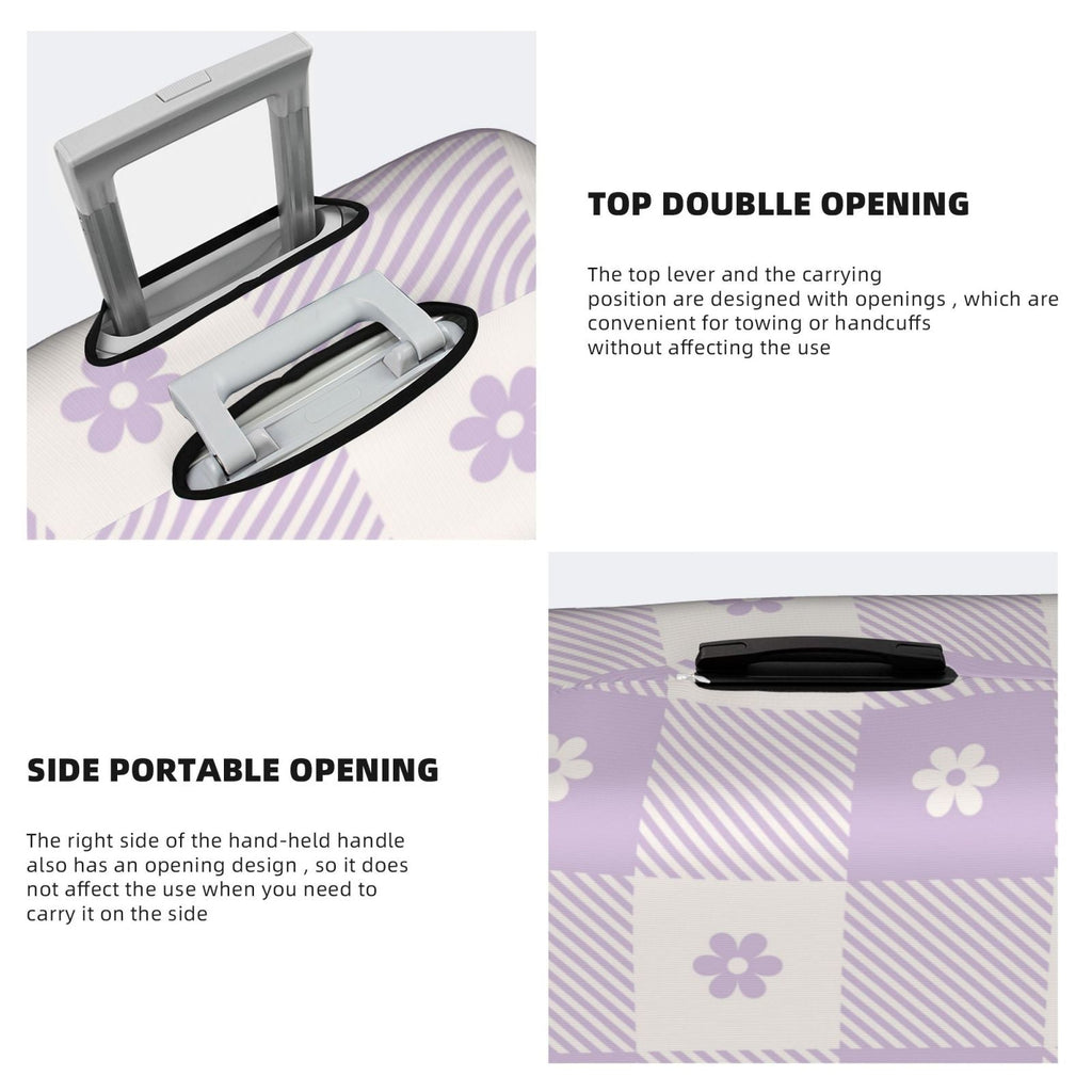 Kll Floral Purple Buffalo Plaid Luggage Cover Suitcase Cover Suitcase Protector-