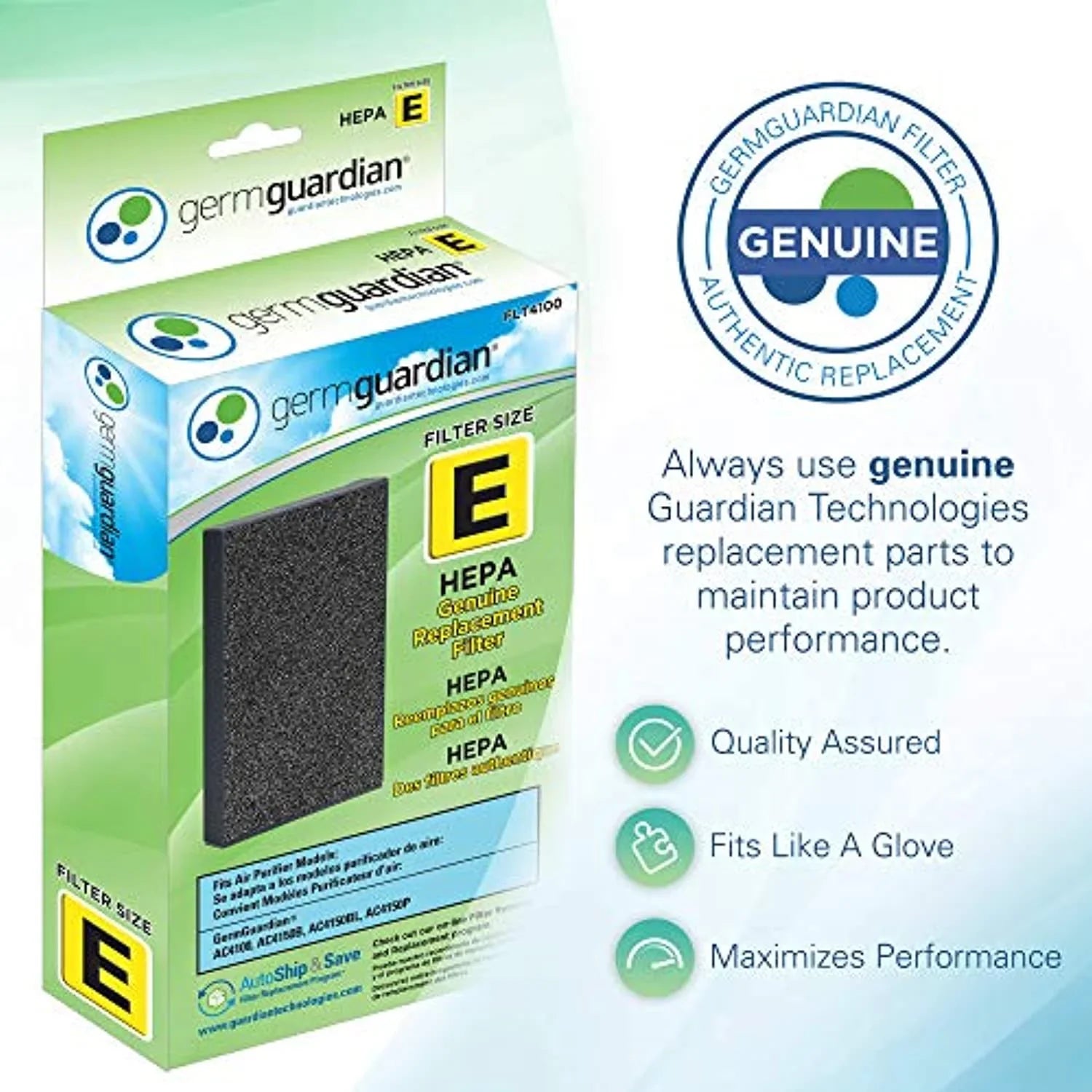 Germ Guardian® HEPA GENUINE Replacement Filters for Air Purifier, FLT41002PK