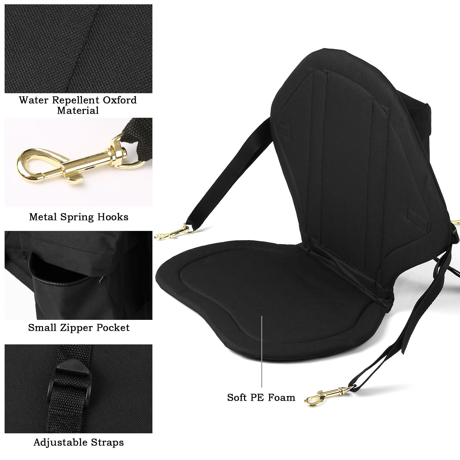 Lixada Water Repellent Children Kayak Seat with Back Support Kids High Back Canoe Seat Boats Cushioned Seat Pad for  Watersports
