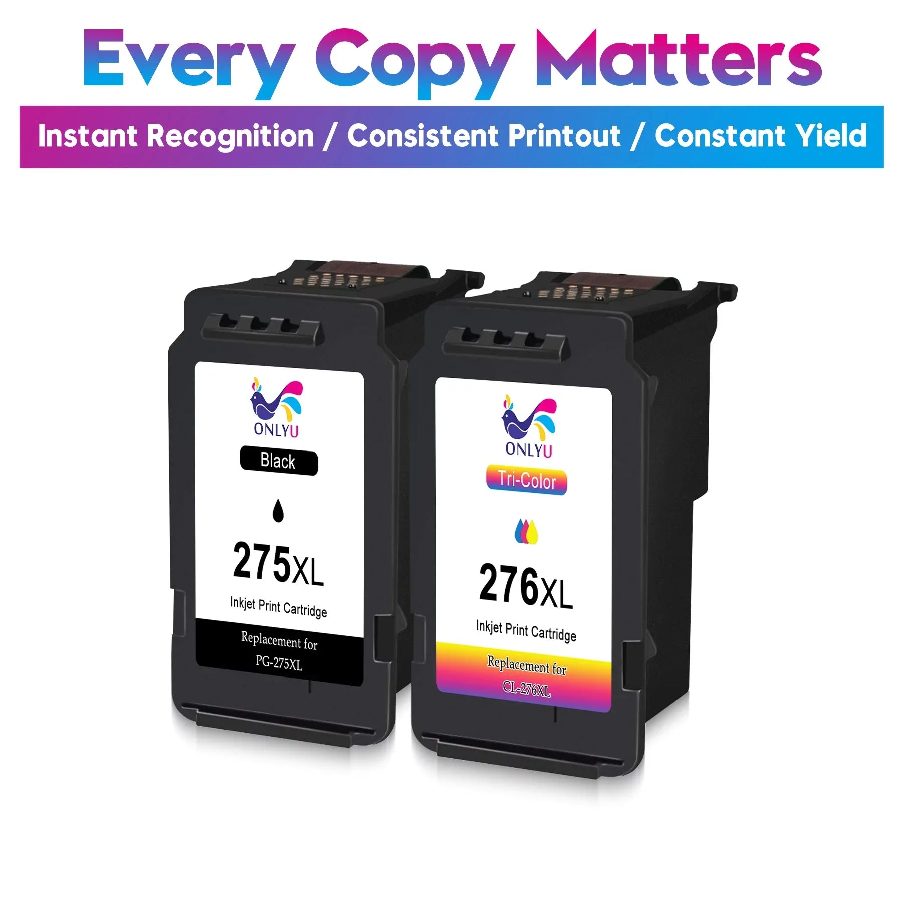 PG-275 CL-276 XL Printer Ink for Canon 275xl and 276xl Ink Cartridges (1 Black 1 Color) Compatible to PIXMA TS3522 TS3520 TR4720 TR4722 Printer High Yield Combo Pack
