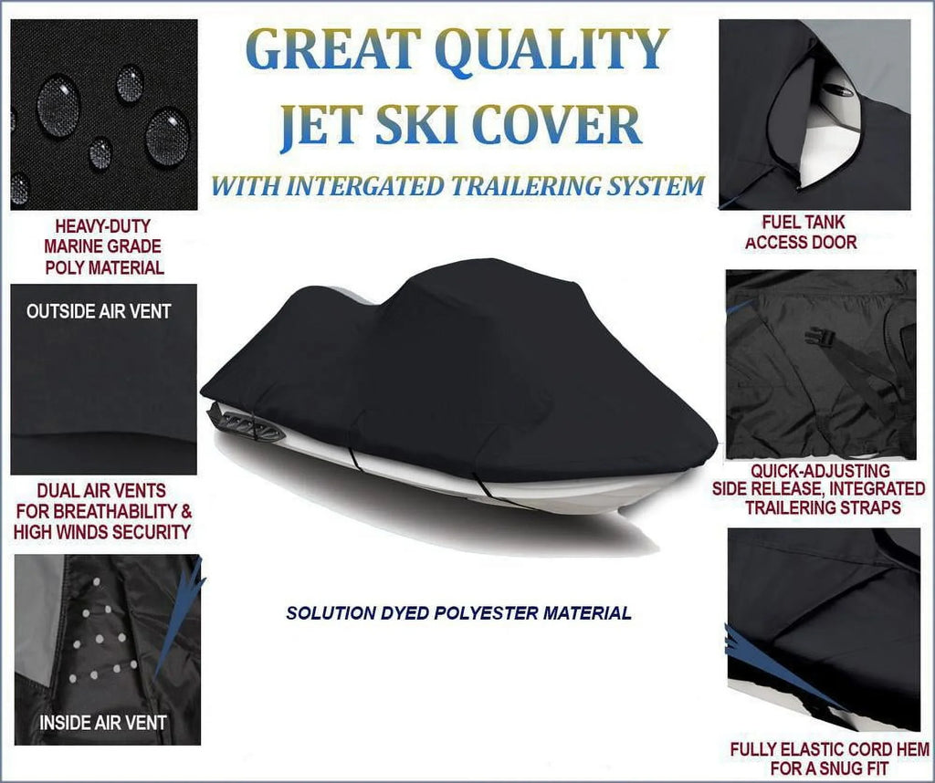 BLACK Jet Ski PWC Cover Compatible for Yamaha WaveRunner XL 700 XL700 1999 2000 2001 2002 2003 2004 TOP OF THE LINE