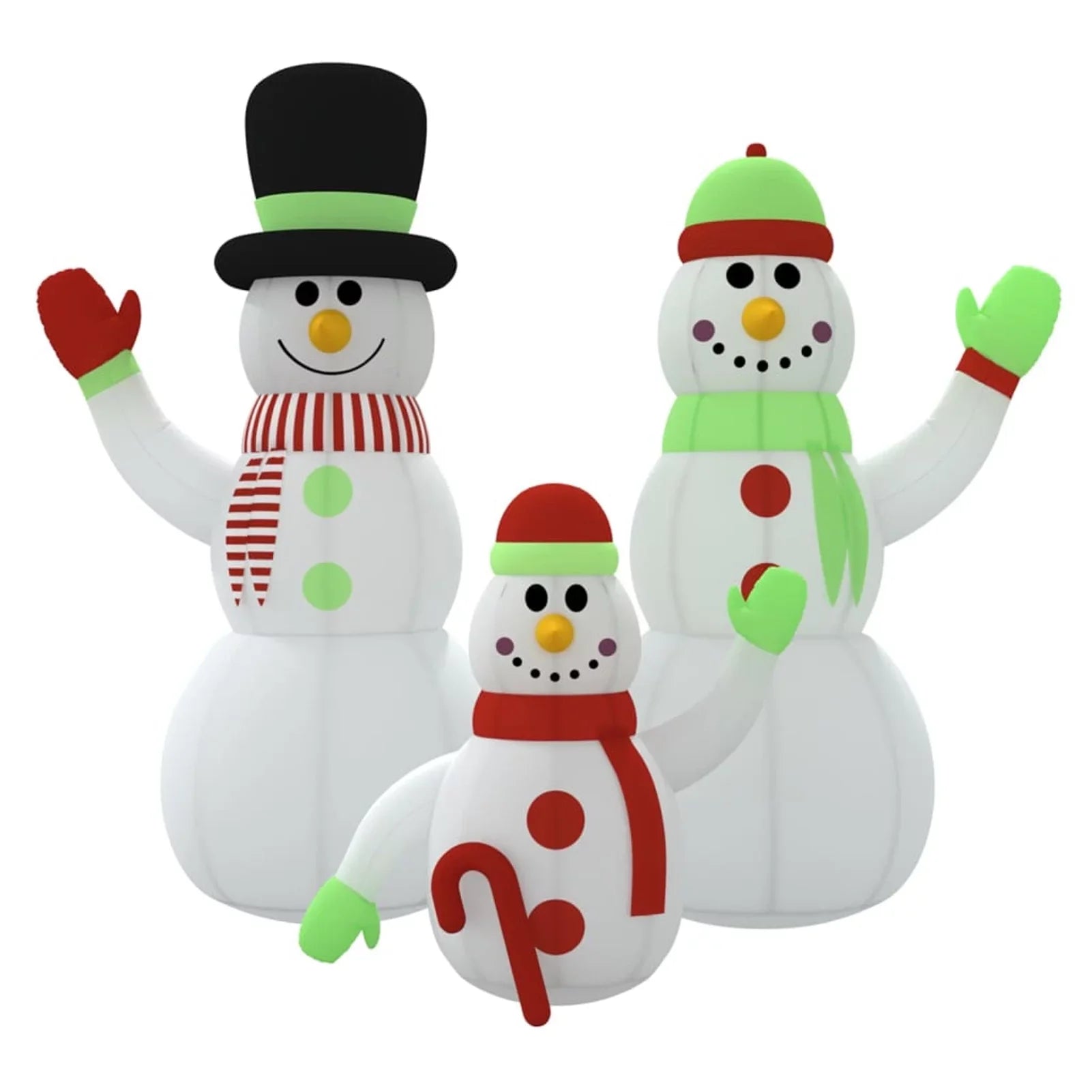 Aibecy Inflatable Snowman Family with LEDs 12 ft