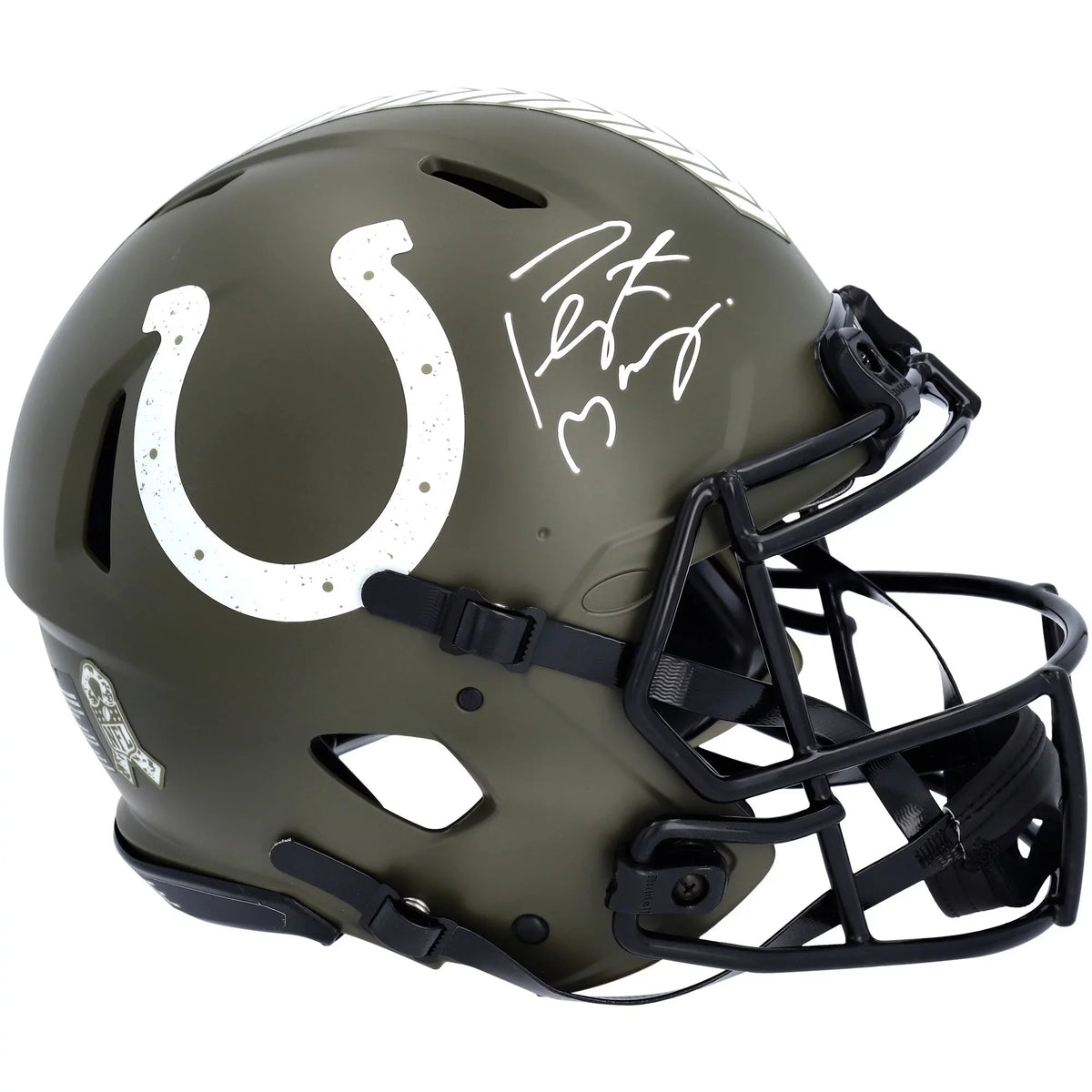 Peyton Manning Indianapolis Colts Autographed Riddell 2022 Salute to Service Speed Authentic Helmet