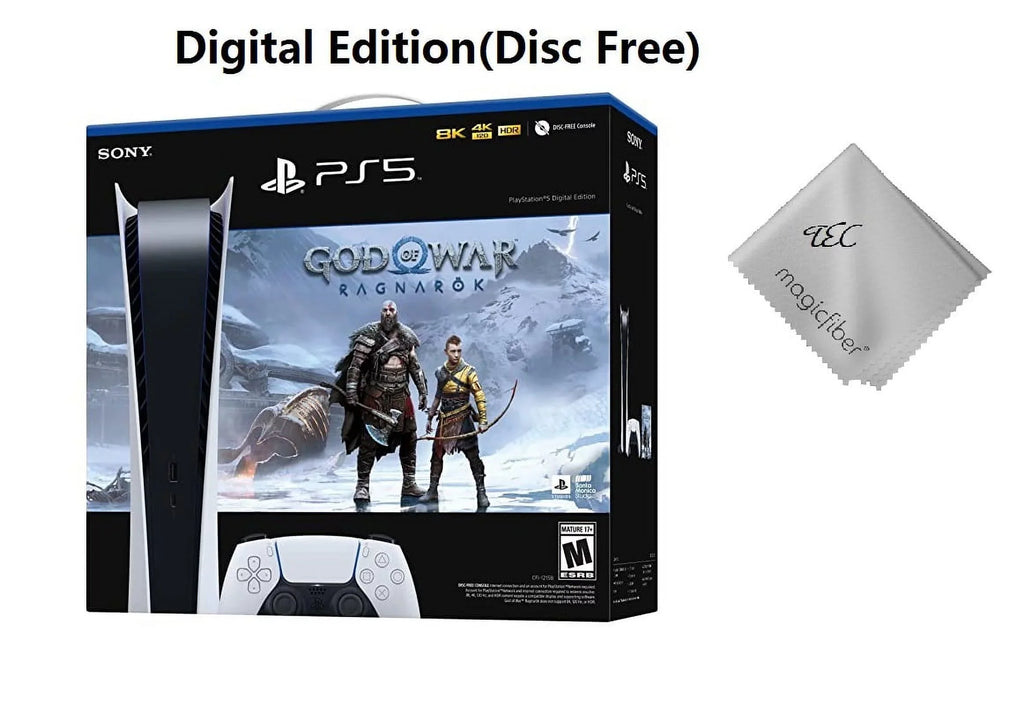 TEC Sony PlayStation_PS5 Video Game Console (Digital Edition) with God of War (GOW) Ragnarök Bundle -PlayStation - 5