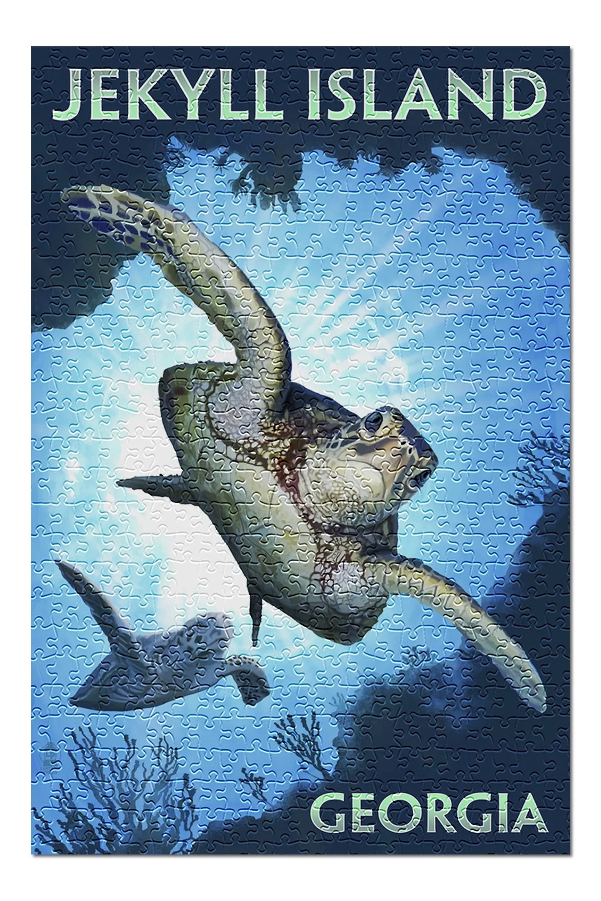 Jekyll Island, Georgia, Sea Turtle Diving (19x27 inches, Premium 500 Piece Jigsaw Puzzle for Adults and Family, Made in USA)