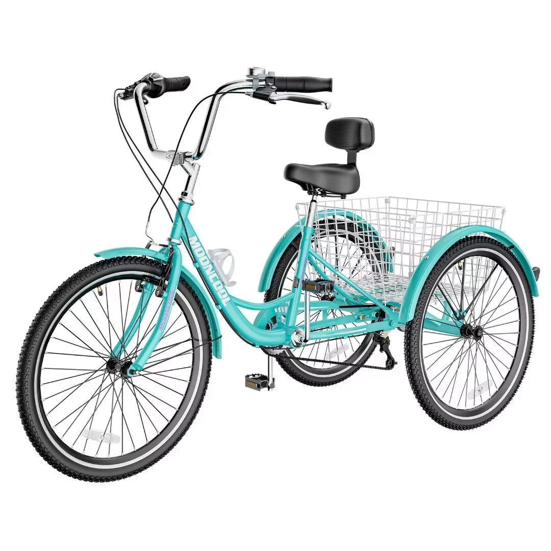 NAIZEA 20" Adult Tricycle, 7 Speed Cruise Trike with Large Basket for Men, Women, Seniors, 3 Wheel Bikes for Exercise Shopping Picnic Outdoor Activities