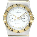 Pre-Owned Polished OMEGA Constellation Day Date 18K Gold Steel Watch 396.1070 BF566004 (Good)