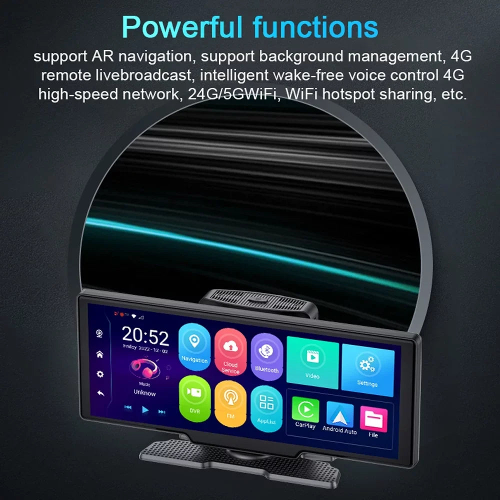 Tomshoo Multi-language Dual Lens Car Video Recorder Auto Dash Cam Car Recorder Night Viewing 10.26in DVR 170 Degree Wide Angle Car Global Positioning System Navigation