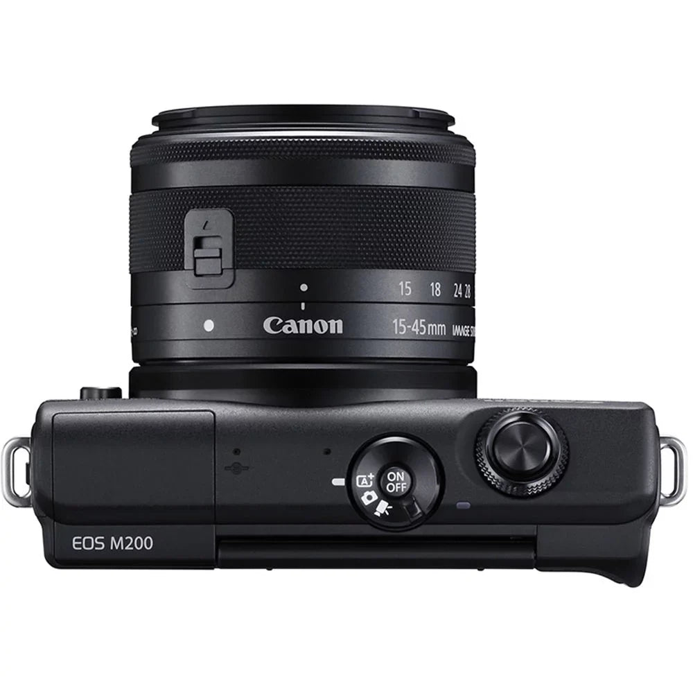 Canon EOS M200 Mirrorless Digital Camera with 15-45mm Lens (Black) - Essential 64GB Bundle
