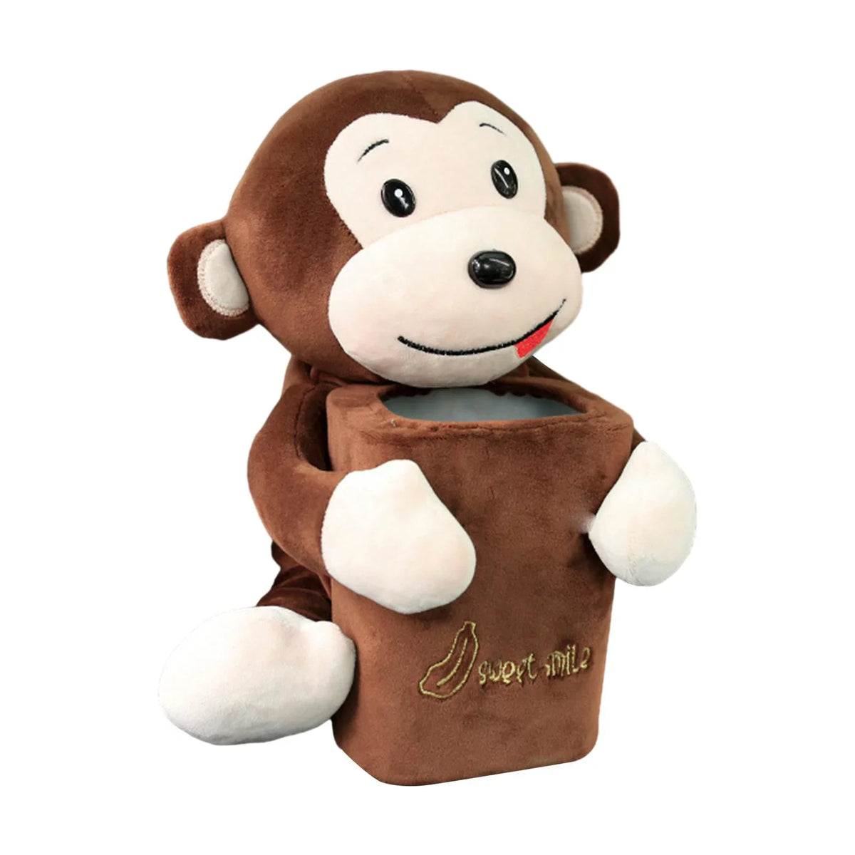 2 in1 Cute Cartoon Box Cartoon Tissue Holder Organizer Comfortable Animal Box Accessories for Home Vehicle Monkey