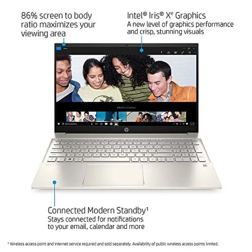 2022 HP Pavilion 15.6" FHD Touchscreen Laptop 11th Gen 4-Core Intel i5-1135G7 32GB DDR4 2TB NVMe SSD Iris Xe Graphics HDMI Webcam WiFi-6 Bluetooth Backlit Keyboard Windows 11 Home w/ 32GB USB